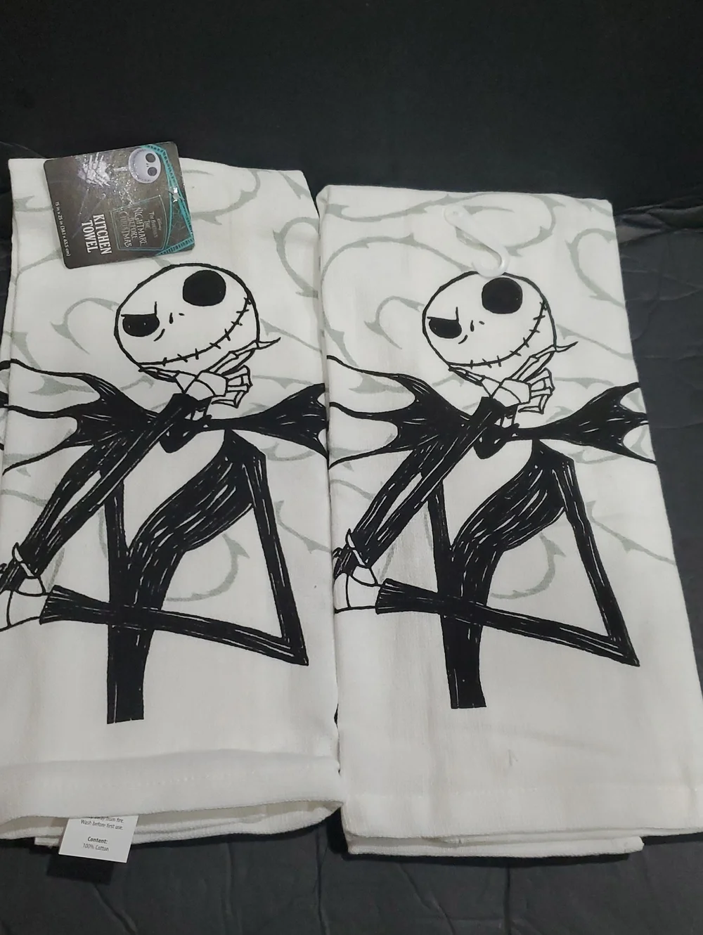 Disney’s Tim Burton's Nightmare Before Christmas Jack kitchen towels 2pack new
